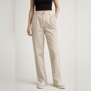 L.L. Bean Women's Straight-Leg Chino Pants in Light Beige